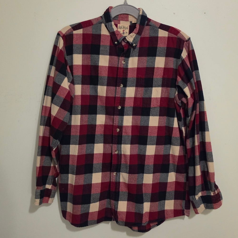 RedHead Flannel Shirt Mens XLT Red Plaid Excellent Lumberjack Cabincore Gorpcore